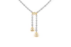 3.79 Carat Yellow Diamonds and 5.65 Carat White Diamond Lavalier Pendant Neckace