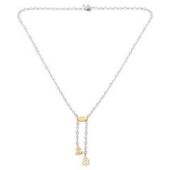 3.79 Carat Yellow Diamonds and 5.65 Carat White Diamond Lavalier Pendant Neckace