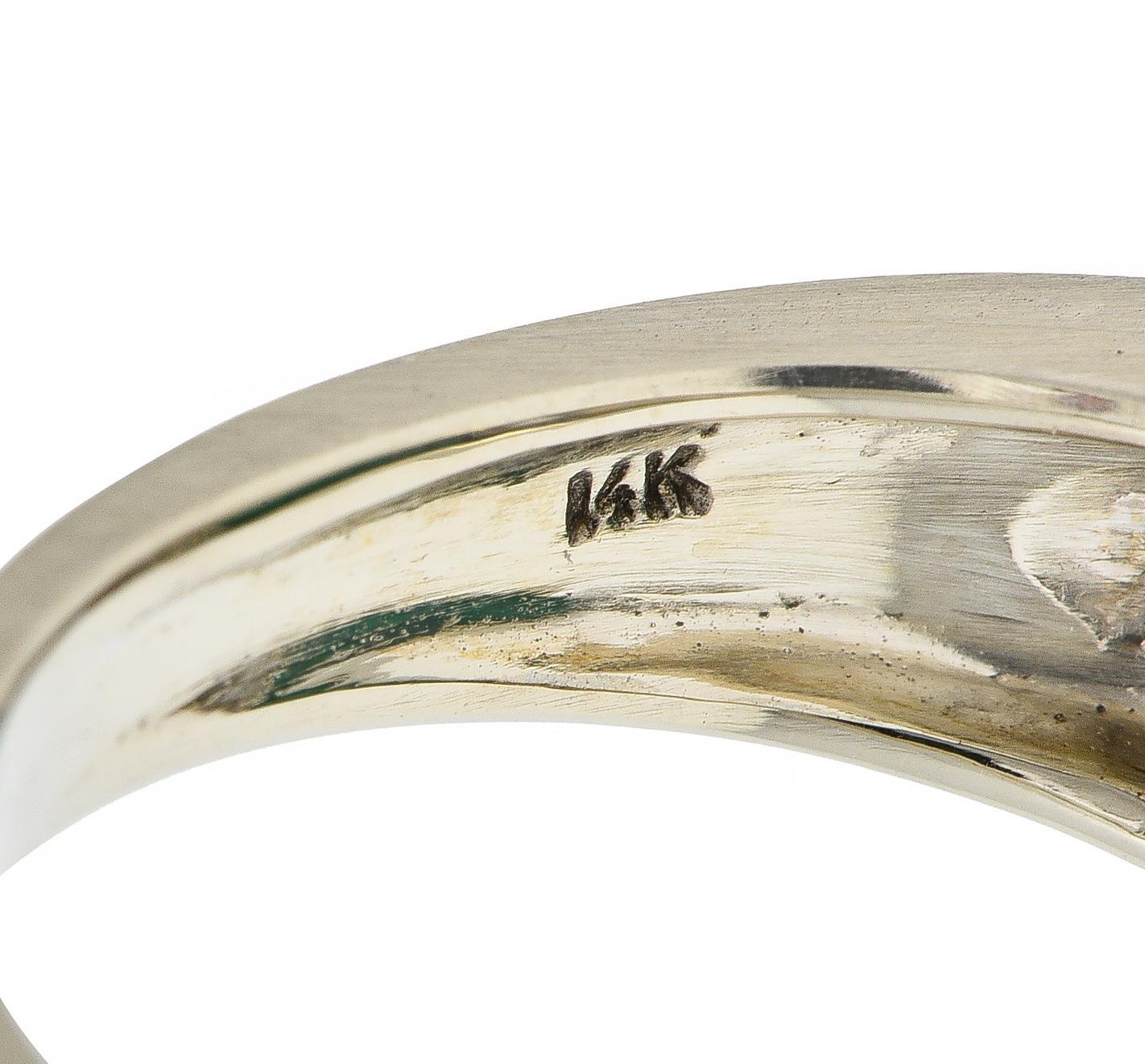 3.79 CTW Colombian Emerald Diamond 14 Karat White Gold Men's Unisex Ring GIA For Sale 2