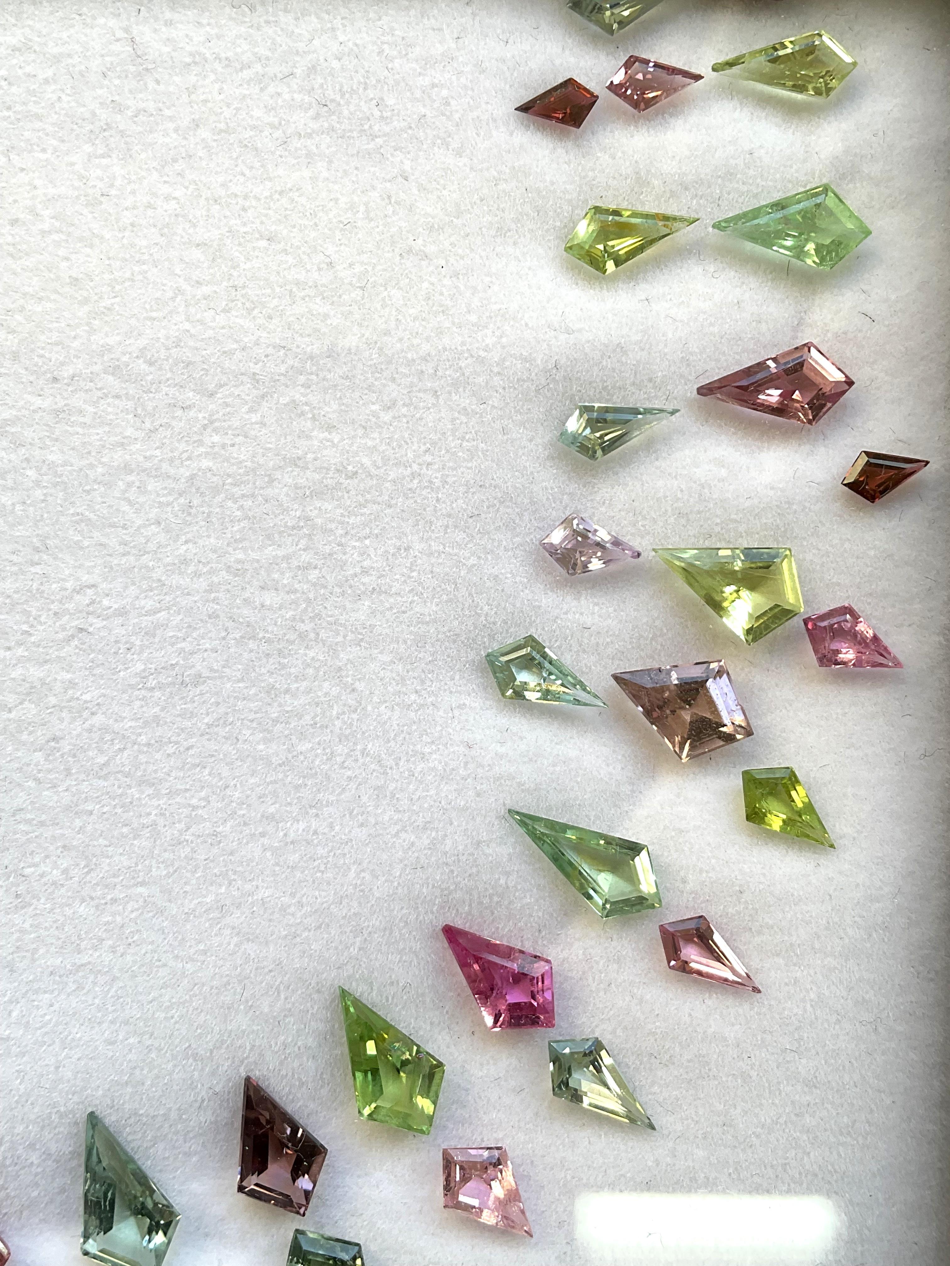 37,94 Karat Multi Turmalin Top-Qualität Fancy Layout für Schmuck natürlichen Edelstein im Angebot 3
