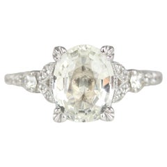 3.79ct Katarina 14kt White Gold Light Champagne Sapphire Ring
