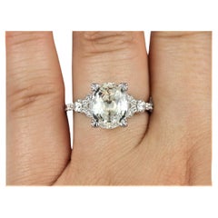 3.79ct Katarina 14kt White Gold Light Champagne Sapphire Ring