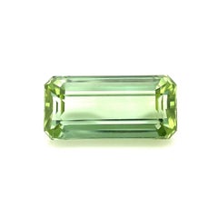 3.79ct Tourmaline naturelle vert menthe clair Octogone fantaisie taille émeraude 13.2x6.3mm