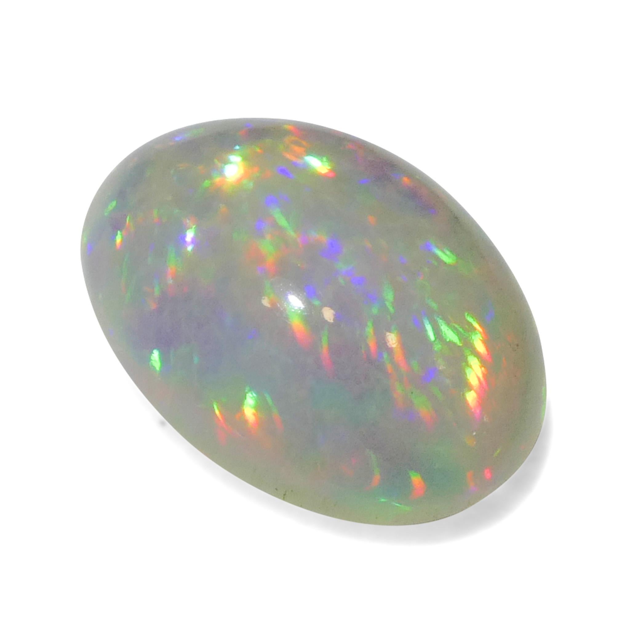 3.79ct Oval Cabochon White Welo Opal from Ethiopia For Sale 6