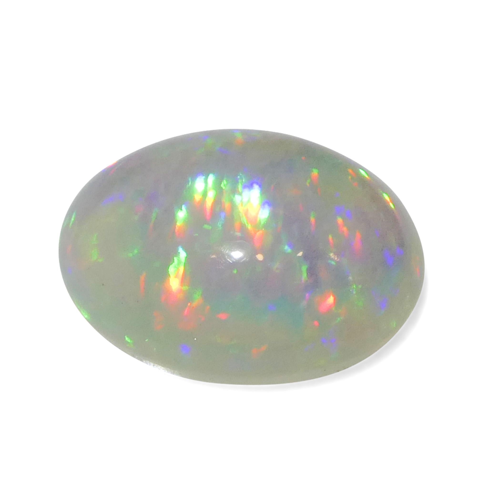 Women's or Men's 3.79ct Oval Cabochon White Welo Opal from Ethiopia For Sale