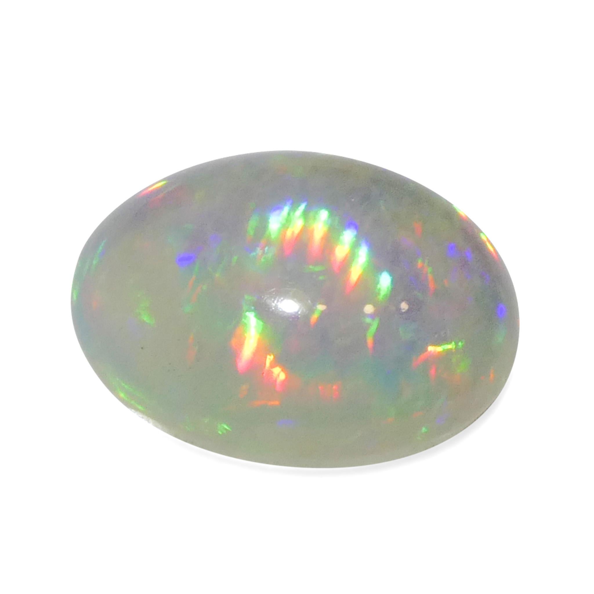 3.79ct Oval Cabochon White Welo Opal from Ethiopia For Sale 1