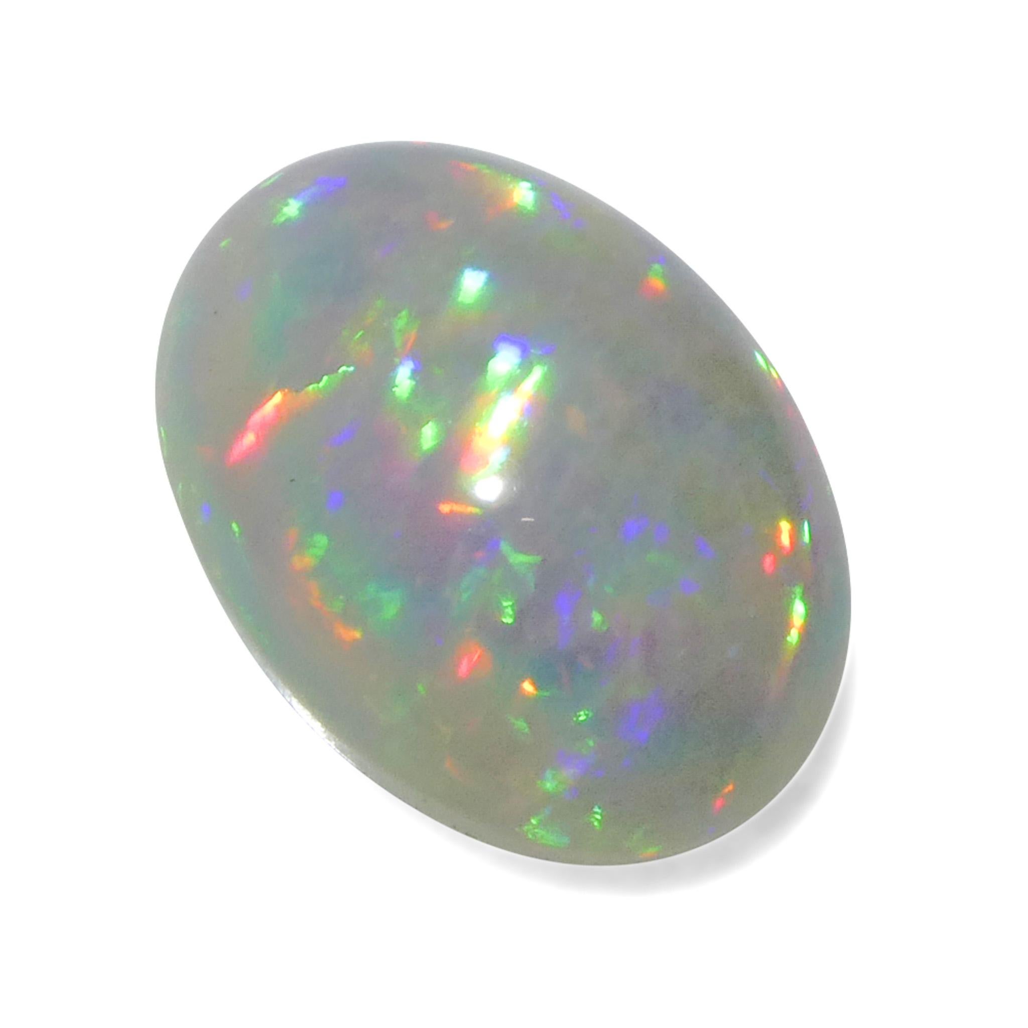 3.79ct Oval Cabochon White Welo Opal from Ethiopia For Sale 2