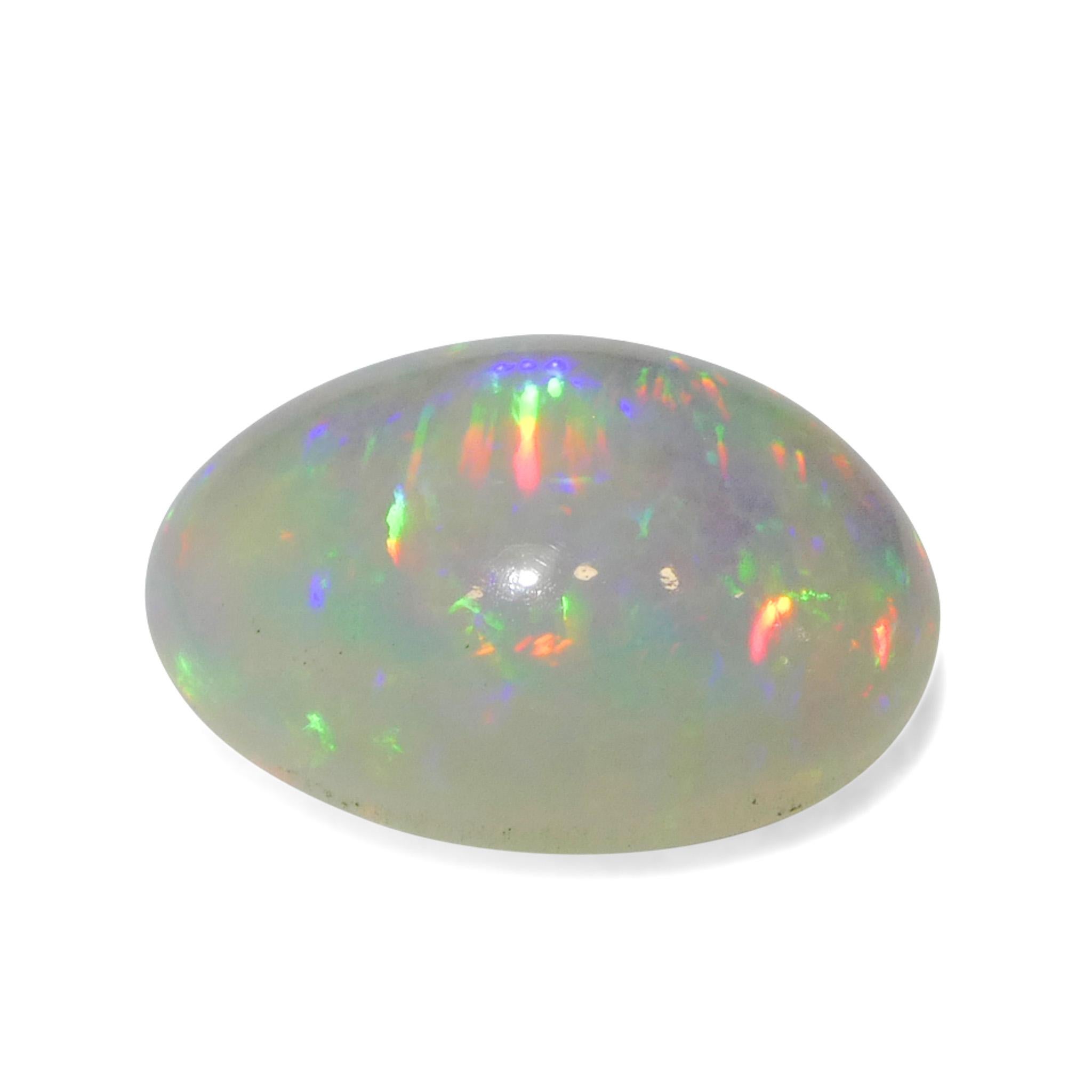 3.79ct Oval Cabochon White Welo Opal from Ethiopia For Sale 3