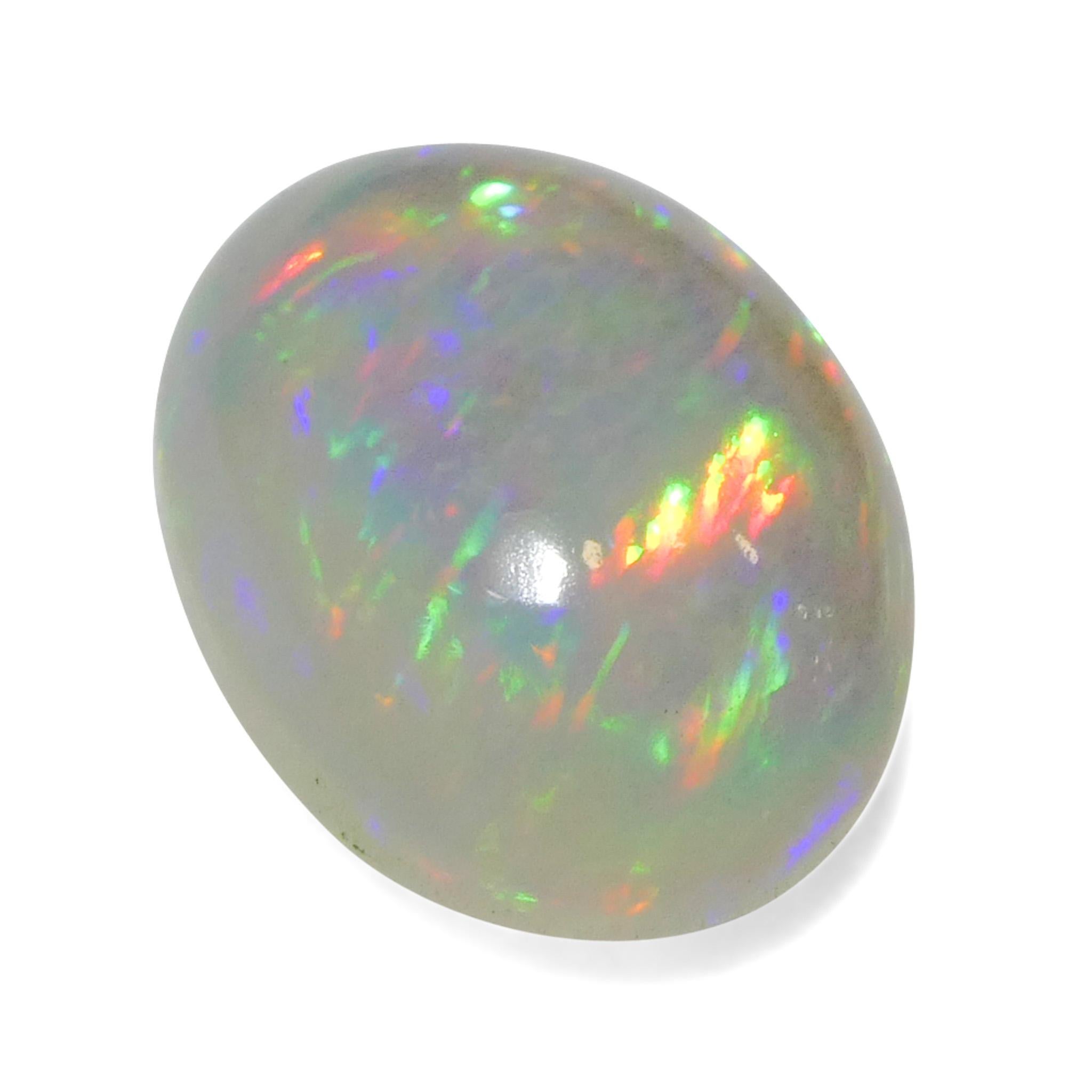 3.79ct Oval Cabochon White Welo Opal from Ethiopia For Sale 4