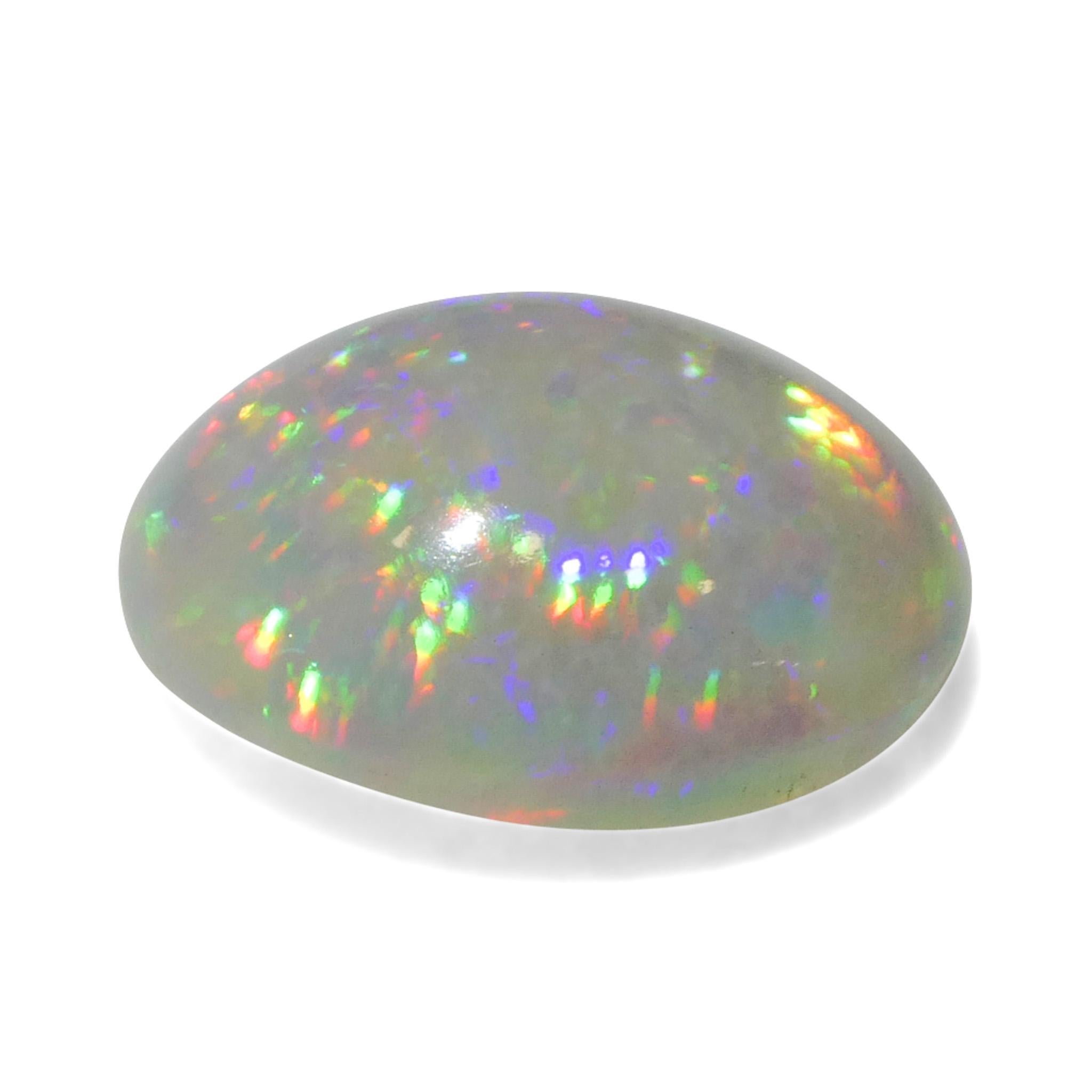 3.79ct Oval Cabochon White Welo Opal from Ethiopia For Sale 5
