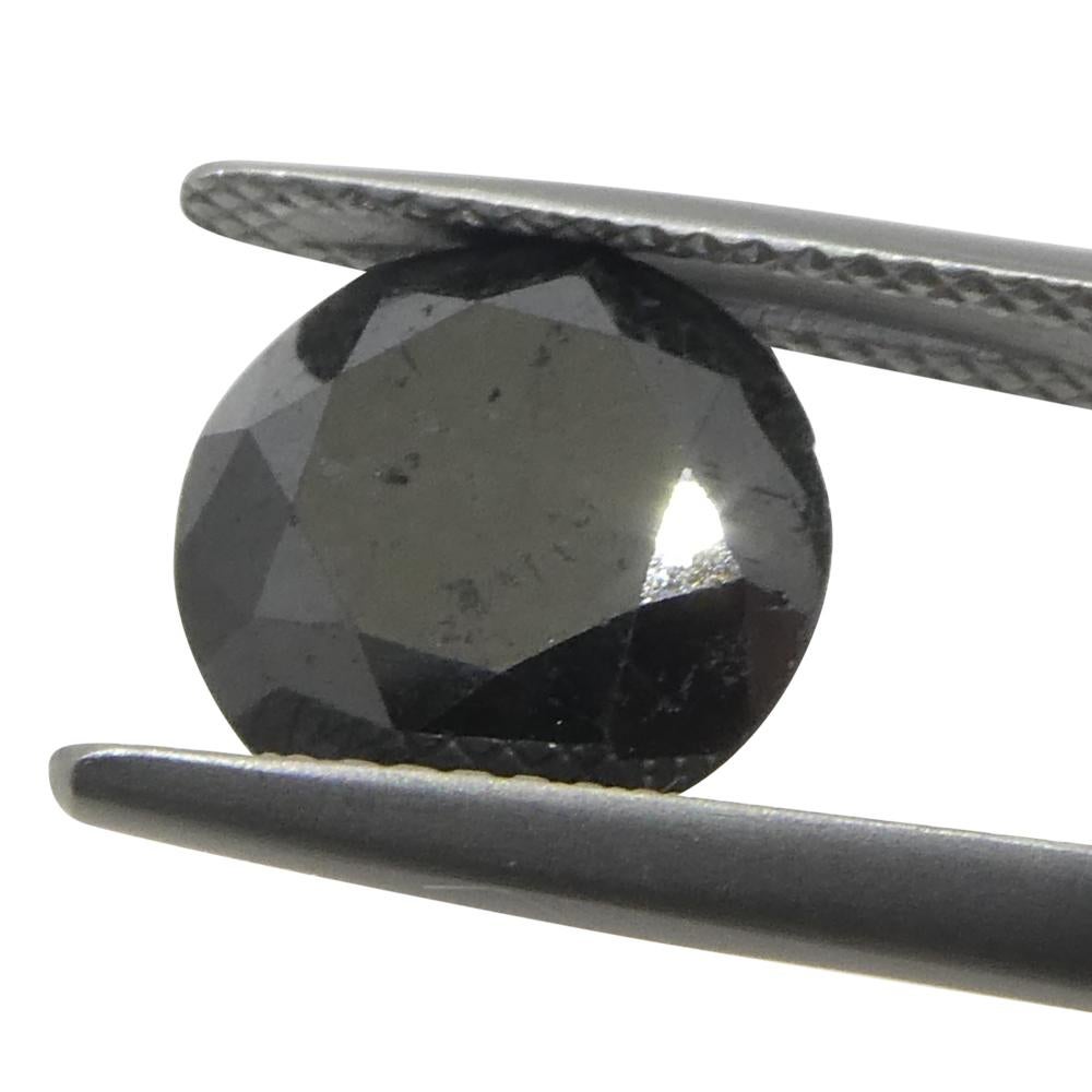 3.79ct Round Brilliant Cut Black Diamond  For Sale 6