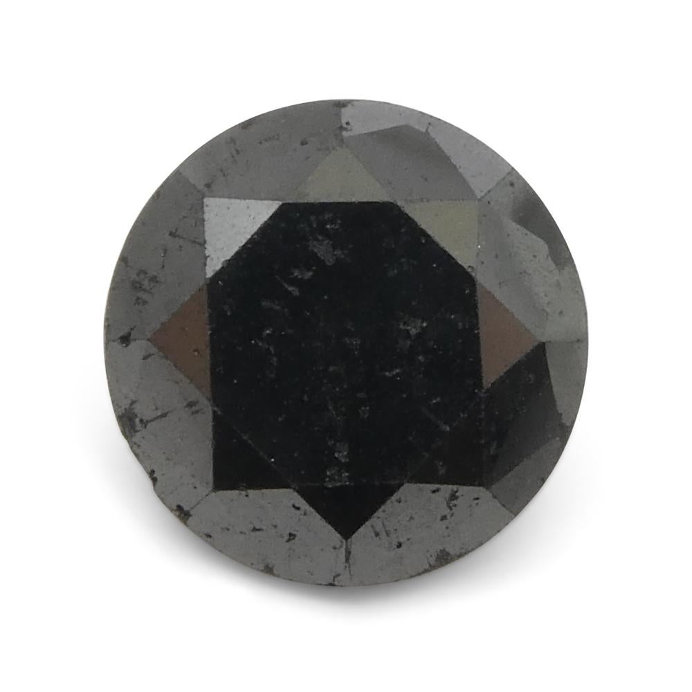 3.79ct Round Brilliant Cut Black Diamond  In New Condition For Sale In Toronto, Ontario