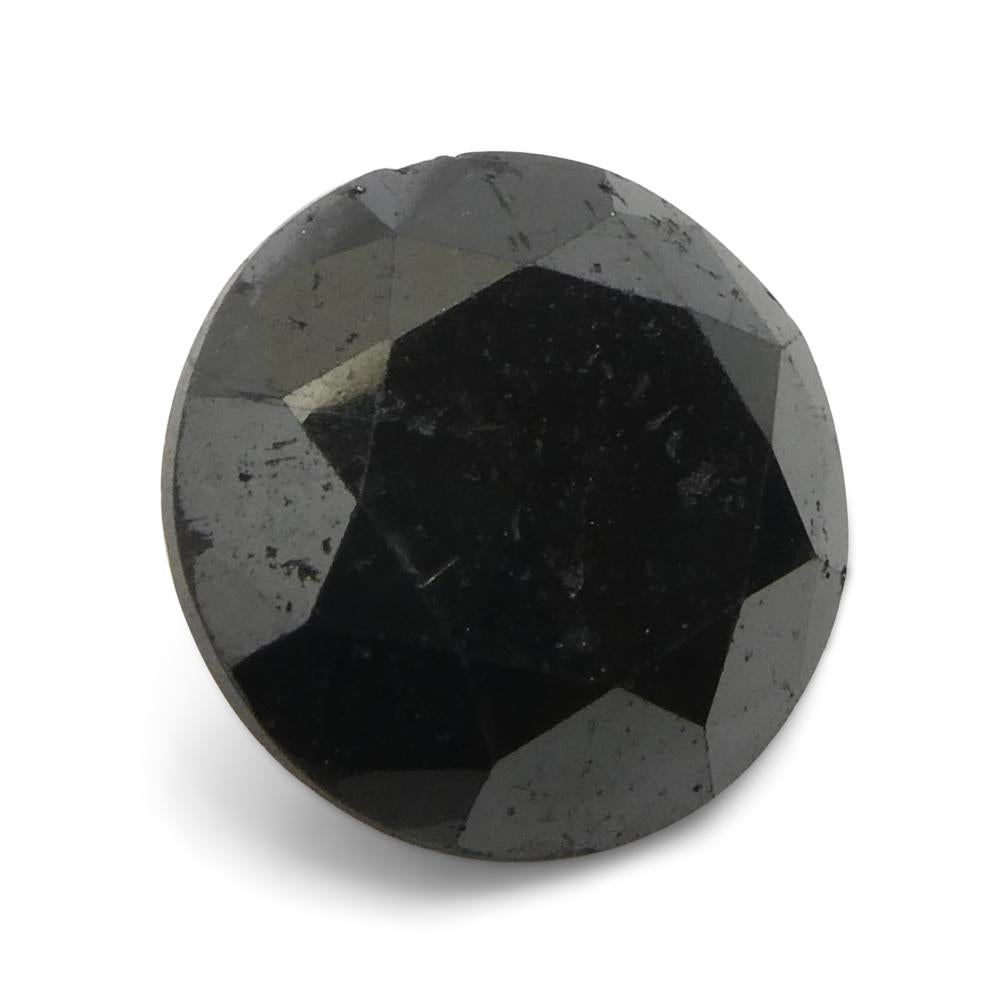 3.79ct Round Brilliant Cut Black Diamond  For Sale 1