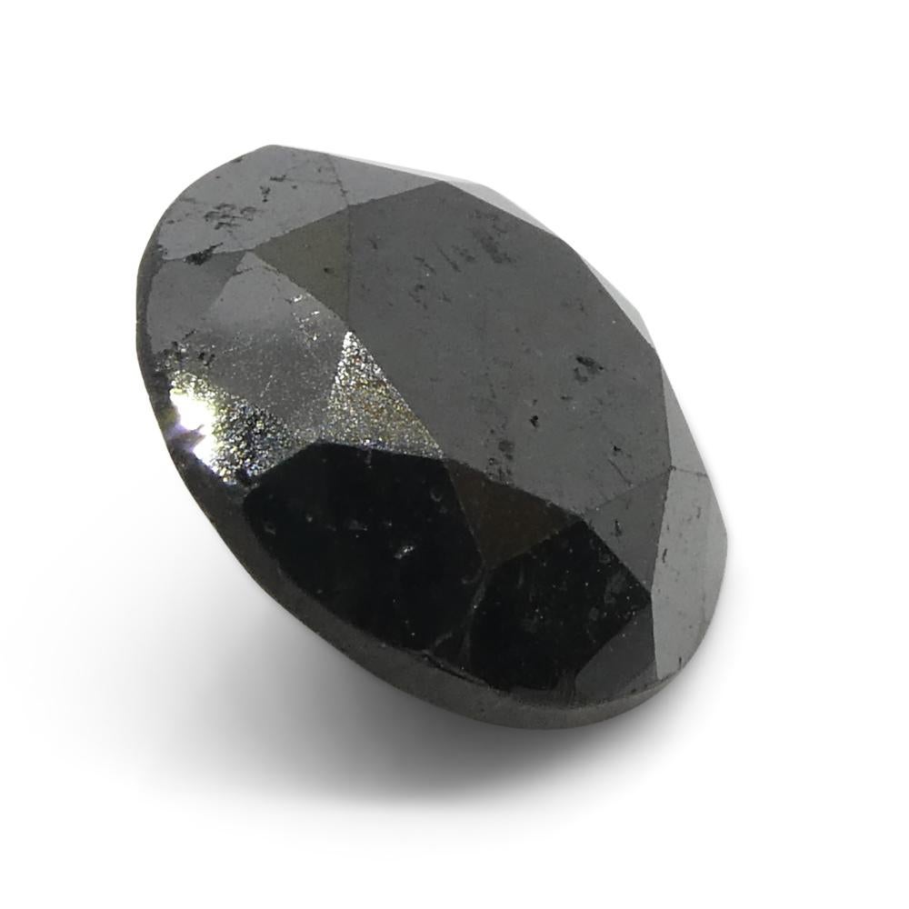 3.79ct Round Brilliant Cut Black Diamond  For Sale 2