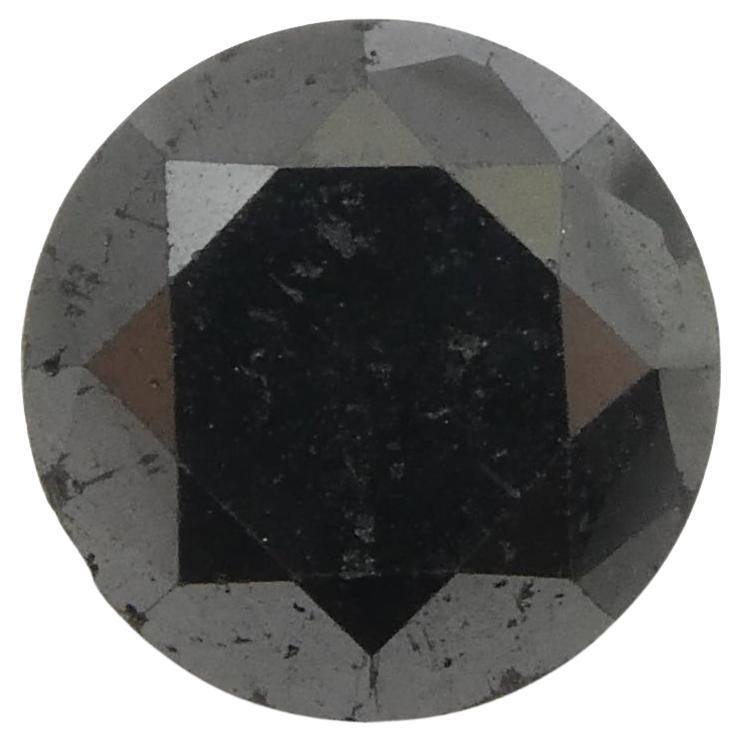 3.79ct Round Brilliant Cut Black Diamond  For Sale