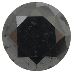 Diamant noir à taille ronde et brillante de 3.79ct 