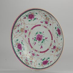18th Century Porcelain Pre Bencharong Famille Rose Charger Southeast Asia