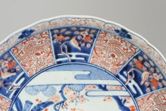 18C Japanese Porcelain Charger Edo Period Garden Scene Shou Lao Ladies Dogs