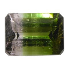 3.7ct Emerald Cut Pink & Green Bi-Colour Tourmaline from Brazil