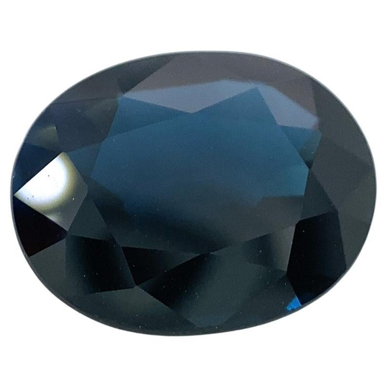 3.7ct Oval Dark Blue Sapphire from Australia For Sale