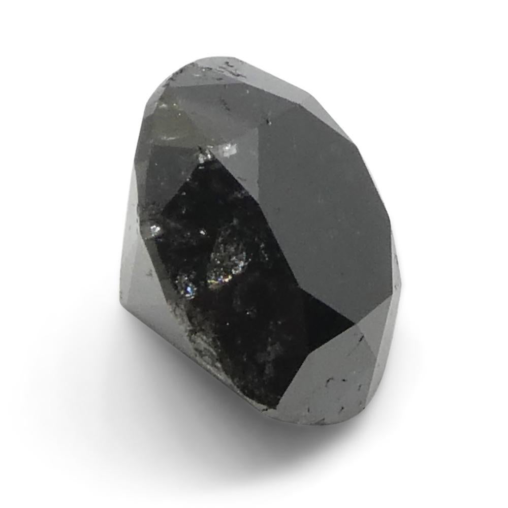 3.7ct Round Brilliant Cut Black Diamond  For Sale 1