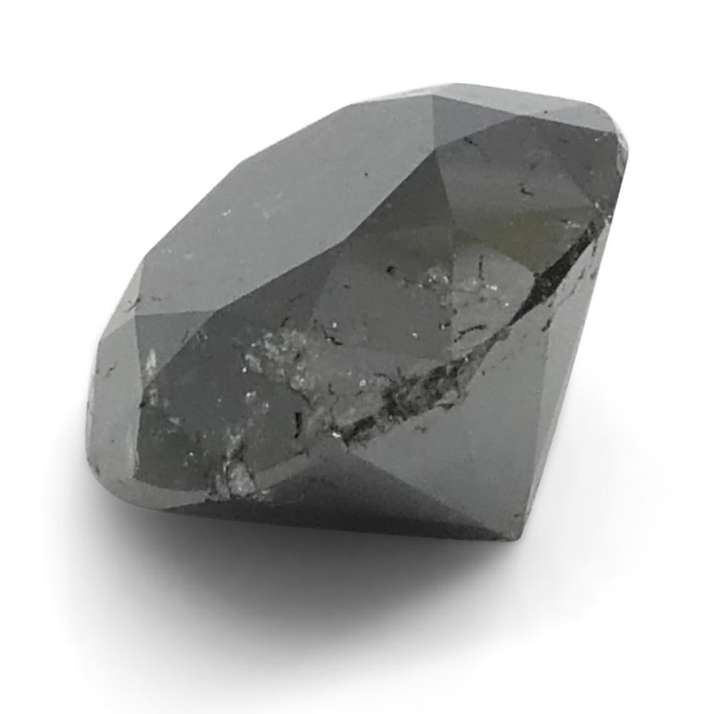 3.7ct Round Brilliant Cut Black Diamond  For Sale 2