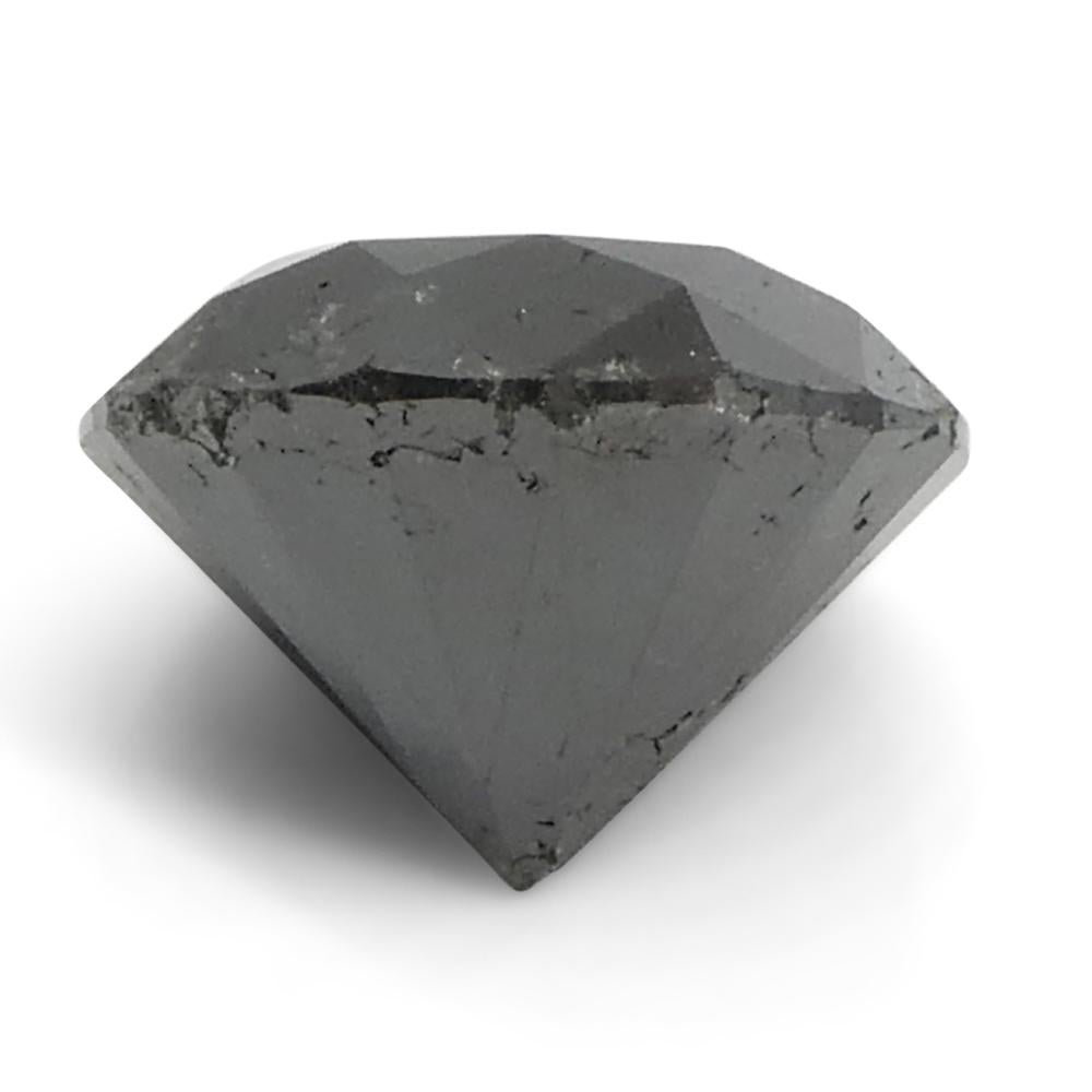 3.7ct Round Brilliant Cut Black Diamond  For Sale 3
