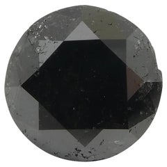 Diamant noir à taille ronde et brillante de 3.7ct 