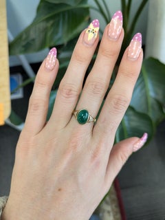 3.7cts Zambian Emerald Ring with Natural Diamonds Accents : Or massif 14K, ovale