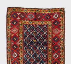 3.7x11.4 ft Antique Caucasian Talish Runner Rug. Circa 1880, 100% Wool