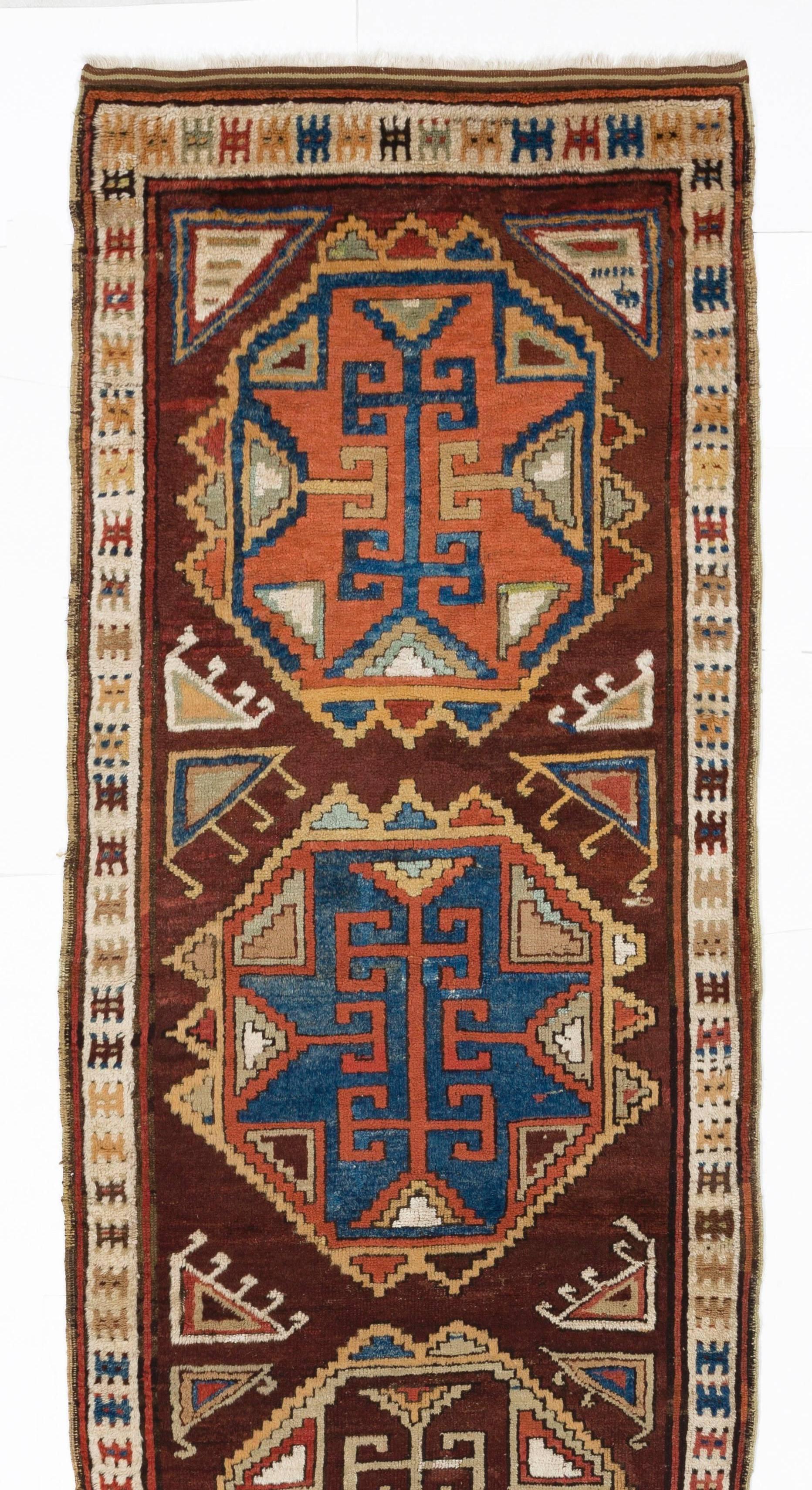 Antique Central Anatolian Konya runner carpet. Finely hand-knotted with even medium wool pile on wool foundation. Good condition. Sturdy and as clean as a brand new rug (deep washed professionally). Measures: 3.7 x 11.7 ft.