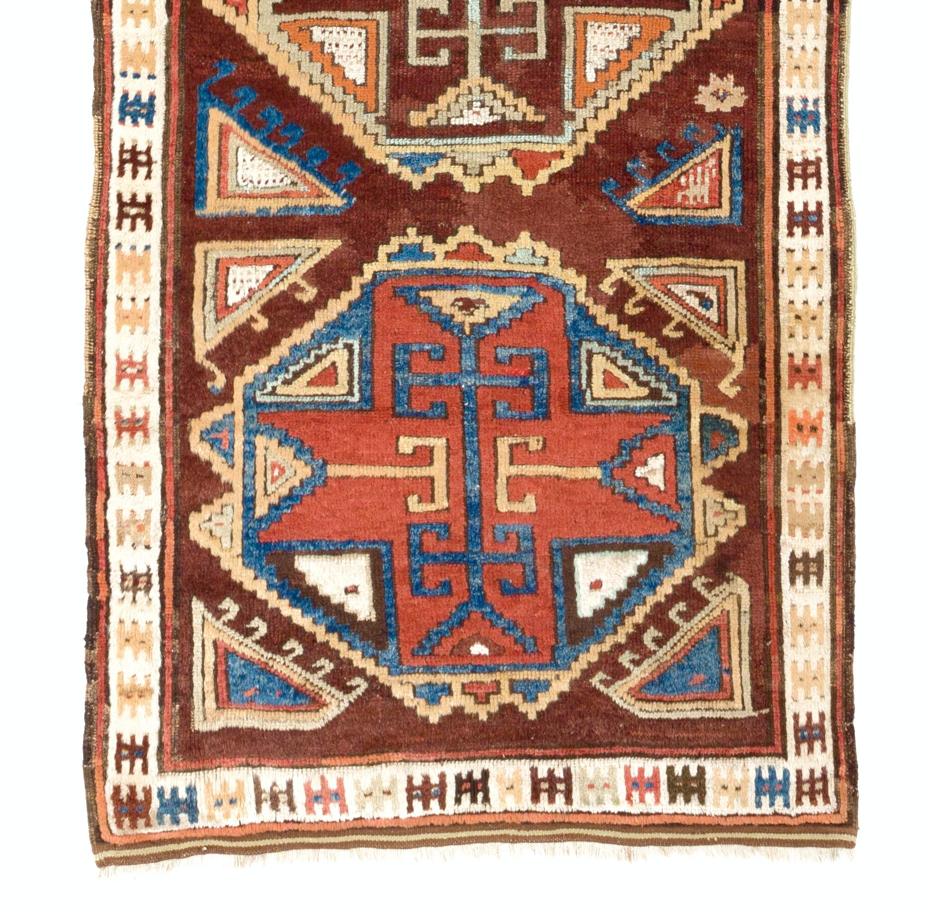 Alfombra antigua de Konya / Turquía de 3,7x11,7 pies Anudado a mano en venta