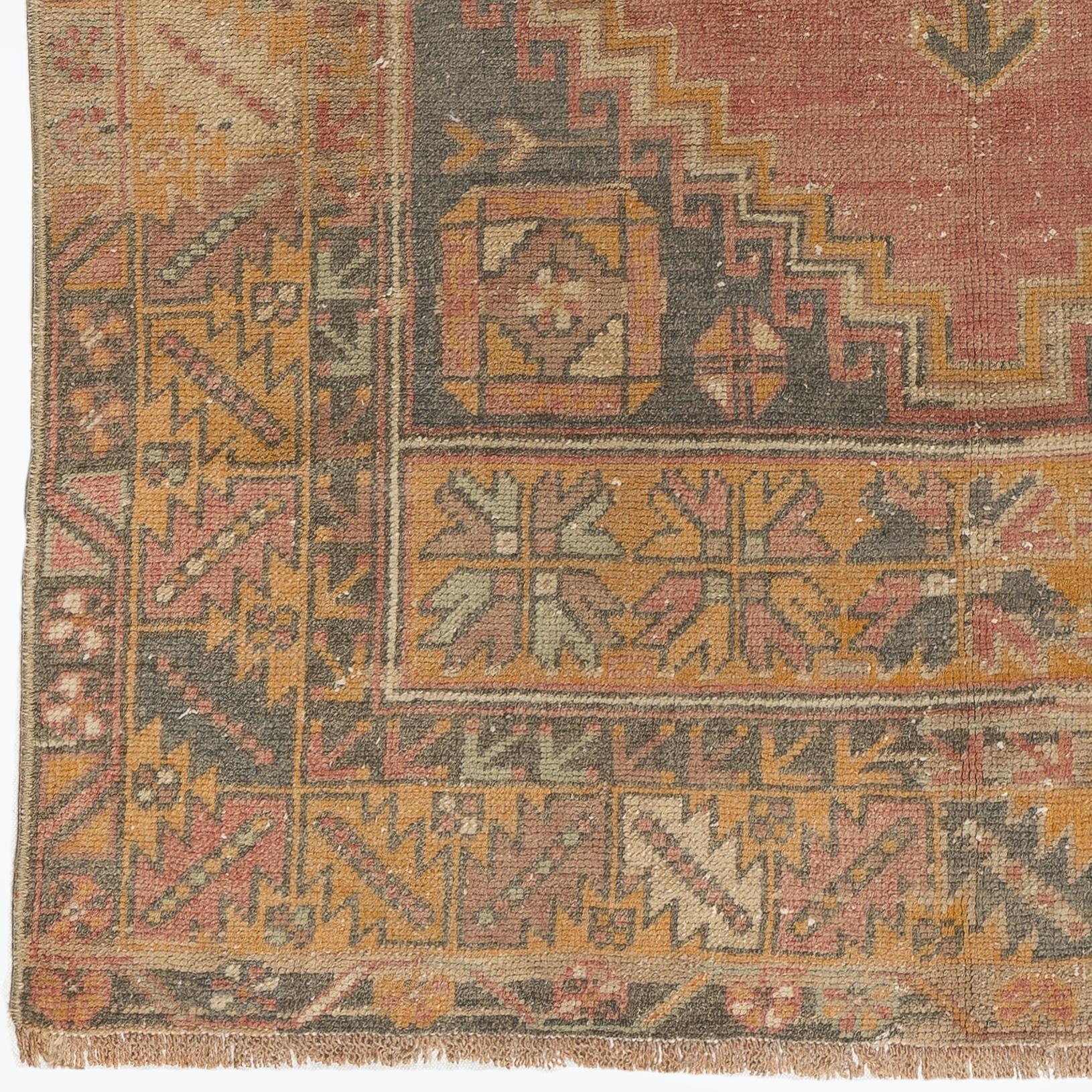 Alfombra Vintage Tradicional de 3,7x5,7 Pies para Casas de Campo, Interiores Rústicos y Tribales Anudado a mano en venta