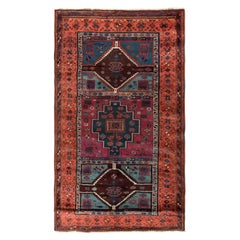 3.7x6 Ft Antique East Anatolian Kurdish Rug, Ca 1890