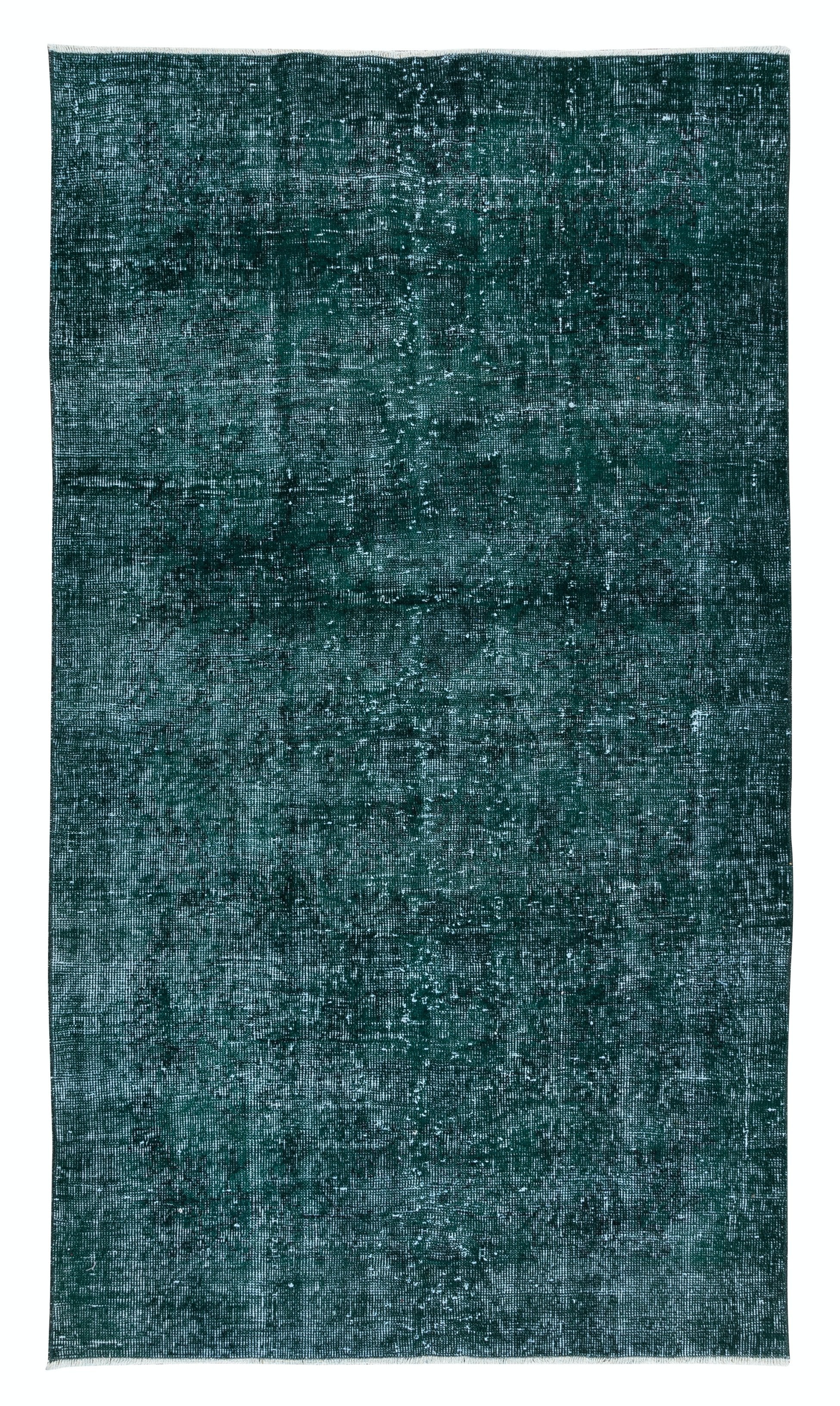 3.7x6.5 Ft Home Decor Rug, Green Floor Covering, Modern Handmade Turkish Carpet For Sale