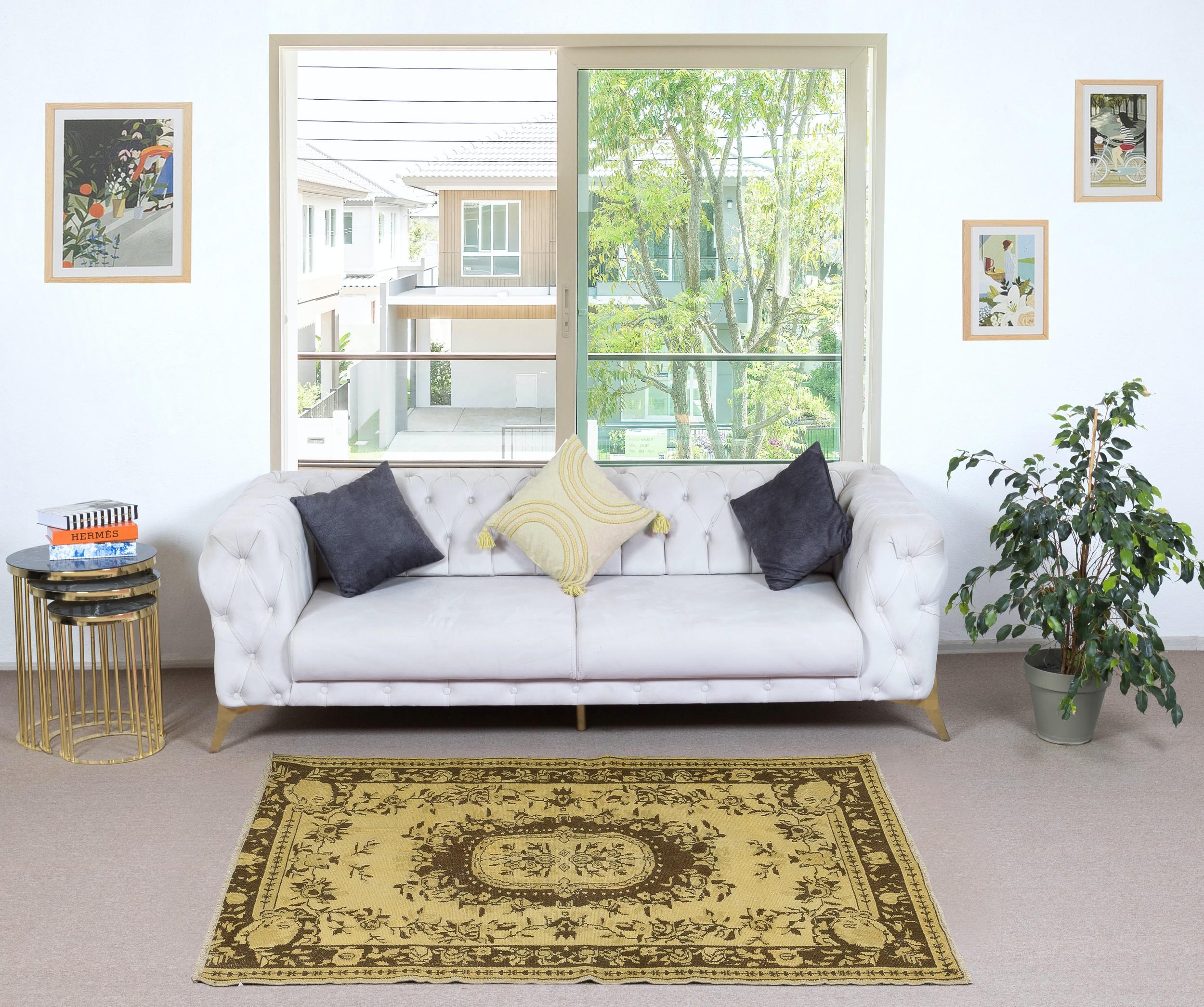 Our over-dyed rugs are all hand-knotted vintage pieces that are recreated in our workshop to cater to a wider range of interior design choices from modern to coastal, from industrial to rustic/cottage. These 50 to 70 year-old rugs were hand-knotted