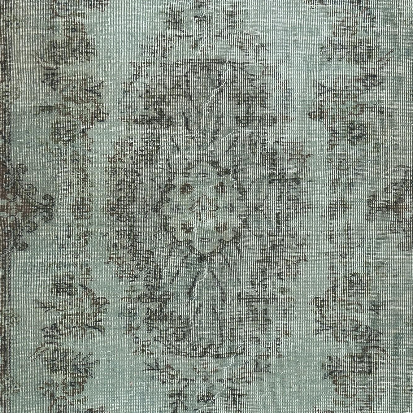 Noué à la main 3.7x6.7 Ft Modernity Handmade Turkish Accent Rug. Petit tapis bleu clair en vente