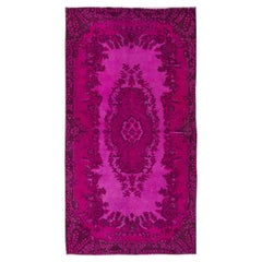 Vintage 3.7x6.8 Ft Handmade Turkish Accent Rug in Pink, Great 4 Modern Interiors