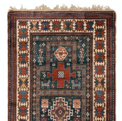 3.7x7 Ft Antique Karachopt Kazak Rug, South Caucasus, Late 19th Century