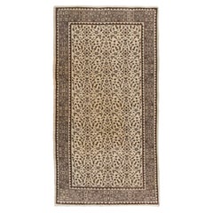 3.7x7 Ft Handgeknüpfter Anatolischer Oushak-Akzent-Teppich mit Blumenmuster