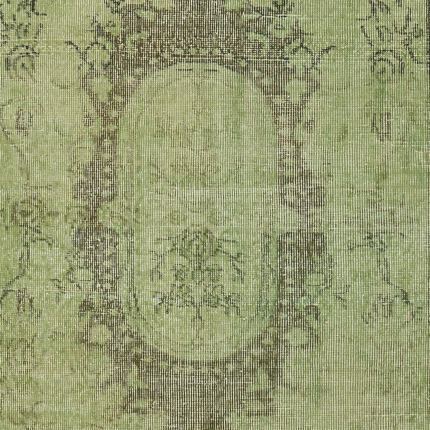 Mid-20th Century 3.7x7 Ft Modern Handmade Baroque Design Turkish Accent Rug in Light Green Color For Sale