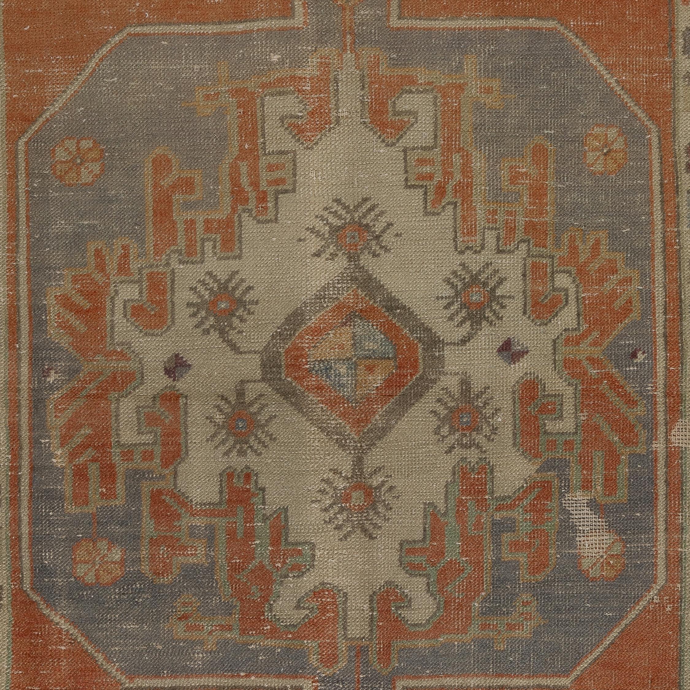 A finely hand-knotted vintage Turkish carpet from 1950s featuring a geometric medallion design. The rug is made of medium wool pile on wool foundation. It is heavy and lays flat on the floor, in very good condition with no issues. It has been washed