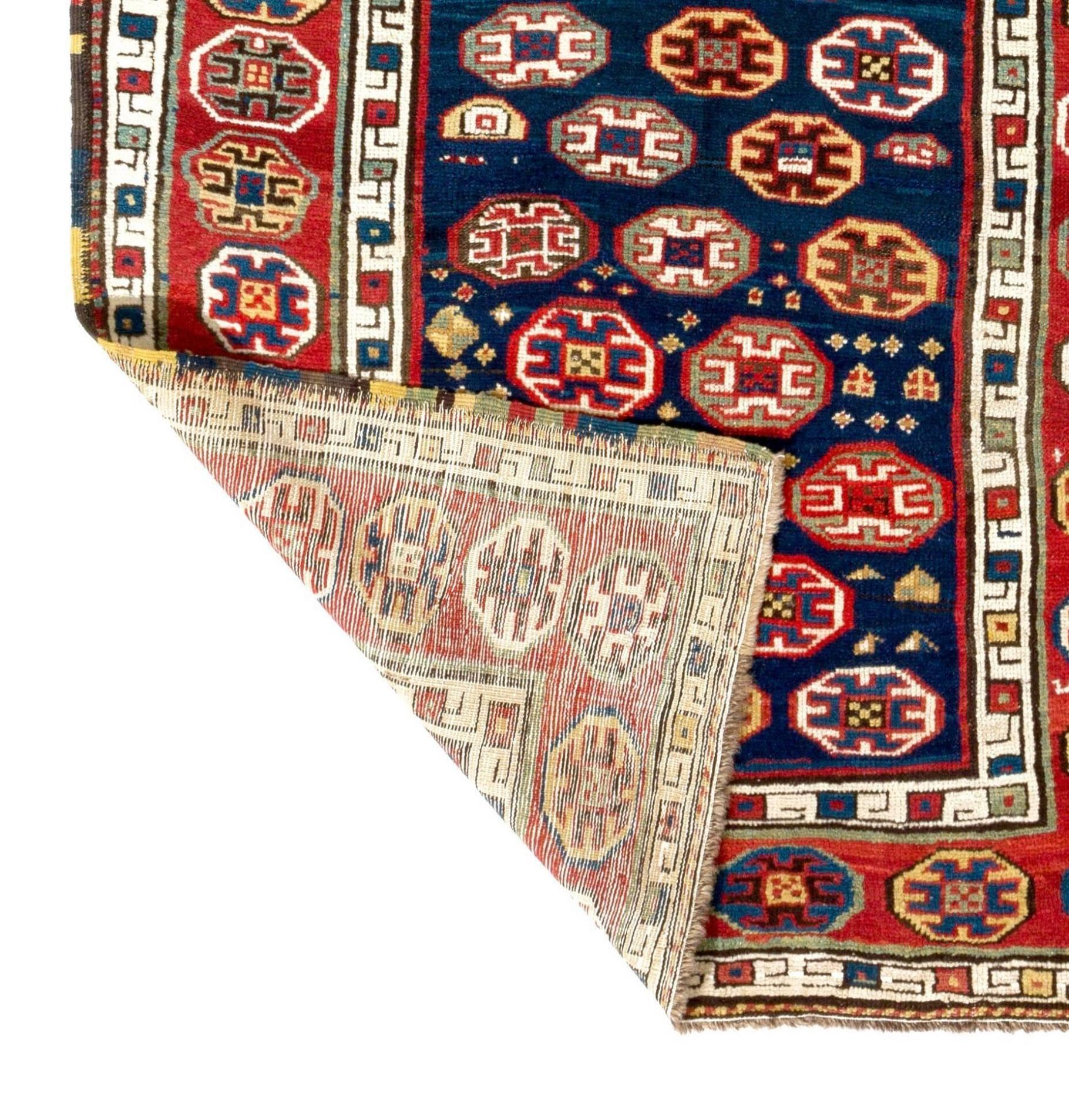 3.7x8.7 ft Antique South East Caucasian Runner Rug, circa 1880 In Excellent Condition For Sale In Philadelphia, PA