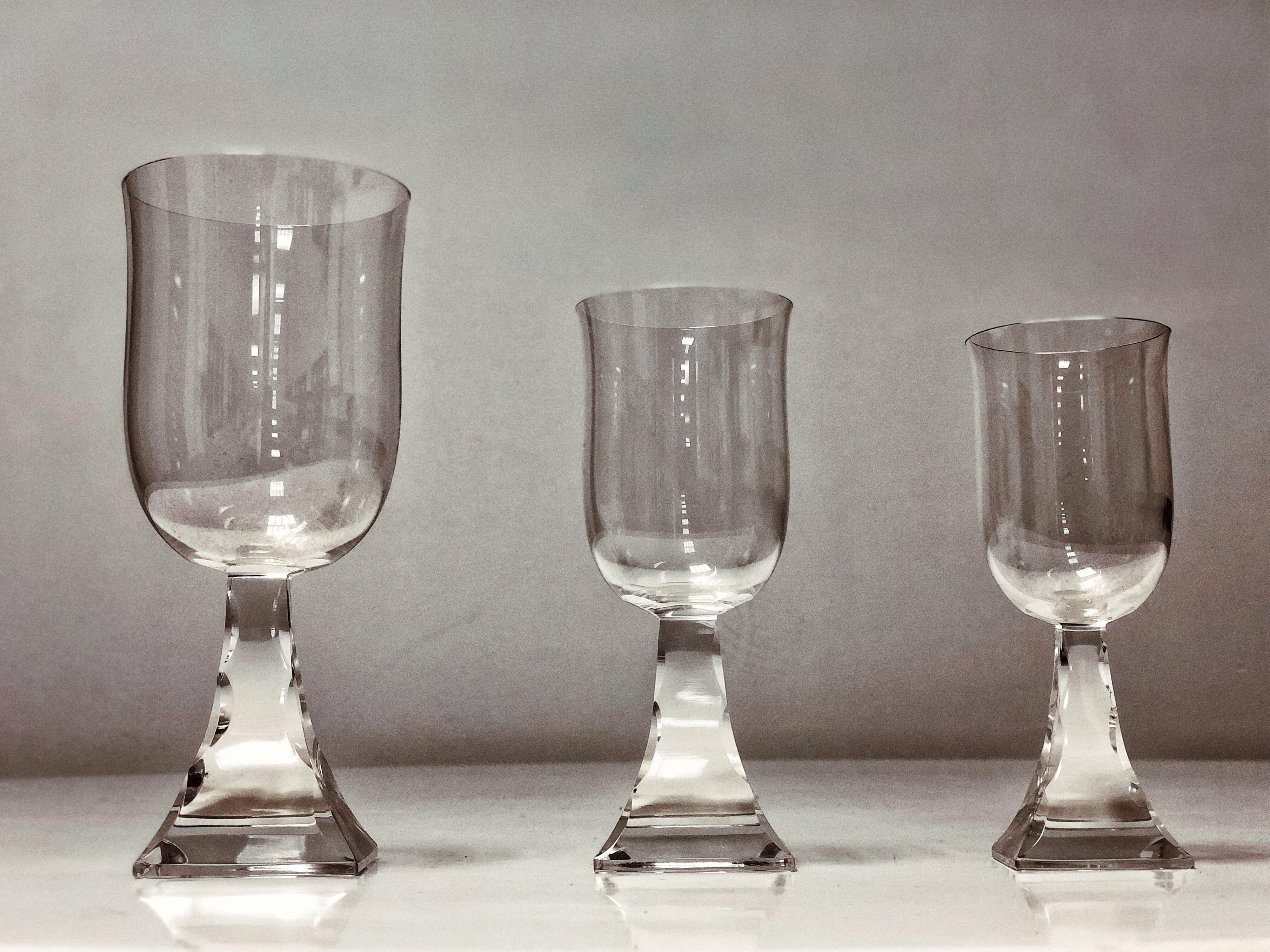 38 Antique Crystal Baccarat Stemware Glasses Set 3
