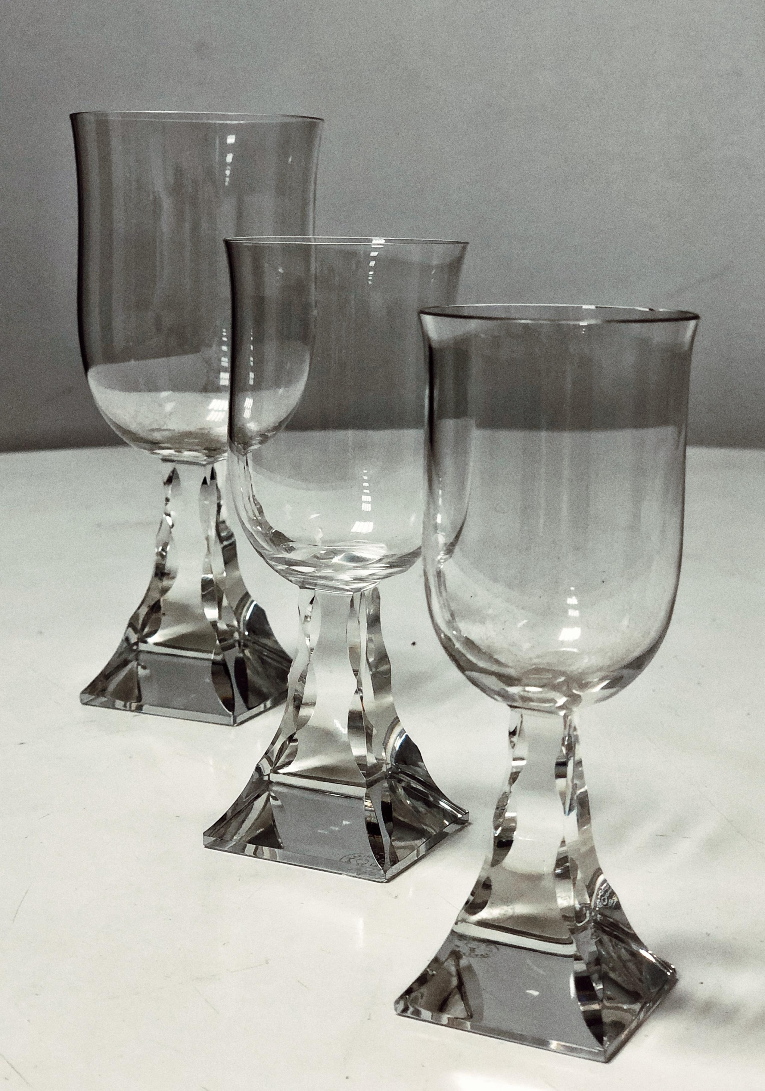 38 Antique Crystal Baccarat Stemware Glasses Set 4