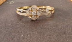 3,8 carati di diamante in oro 14 carati Bracciale Cocktail /cuffia Estate  13,8 Gm
