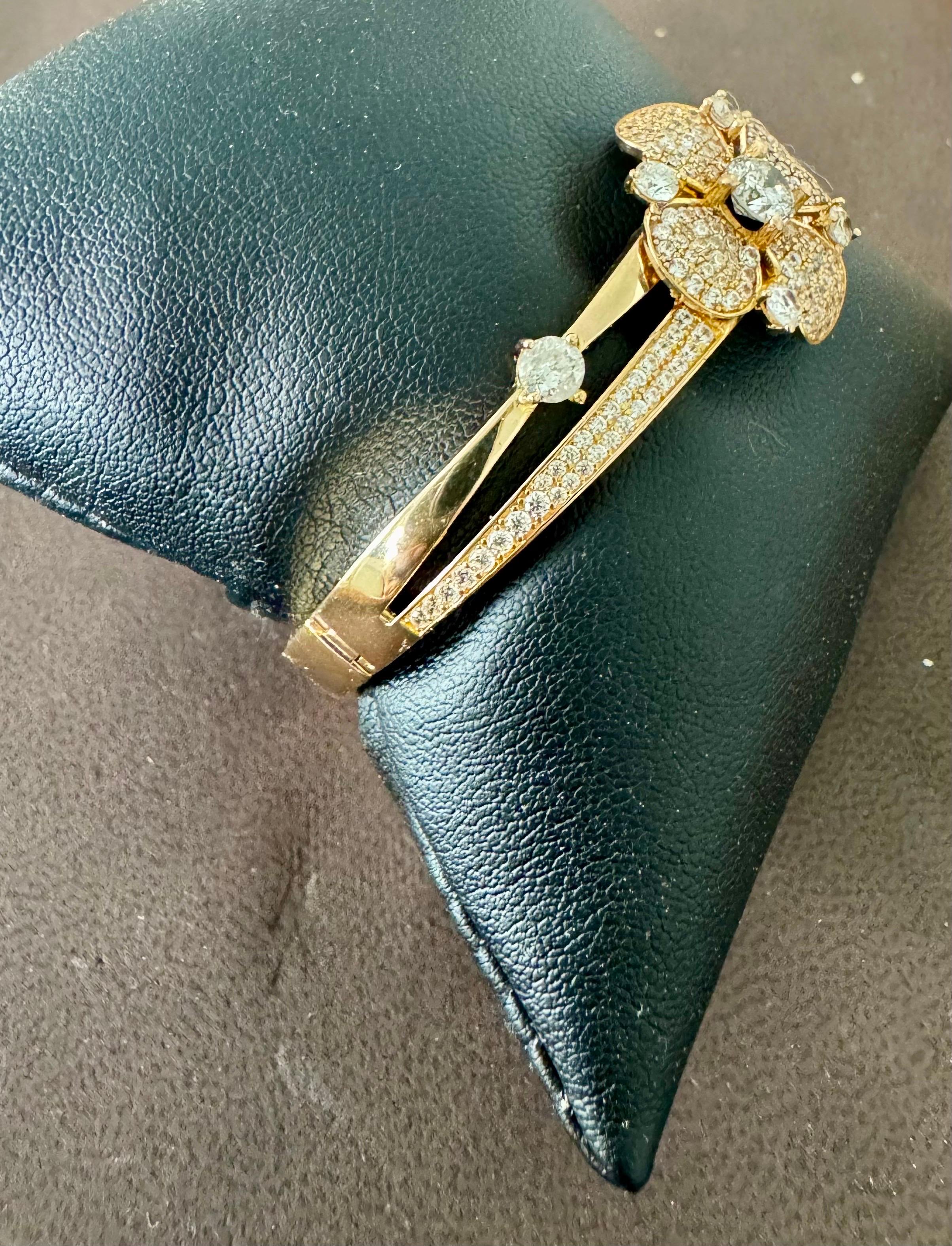 3,8 carati di diamante in oro 14 carati Bracciale Cocktail /cuffia Estate  13,8 Gm in vendita 3