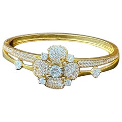 3,8 carati di diamante in oro 14 carati Bracciale Cocktail /cuffia Estate  13,8 Gm