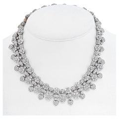 38 Karat Diamant-Halsband Bib-Halskette aus 18K Weißgold