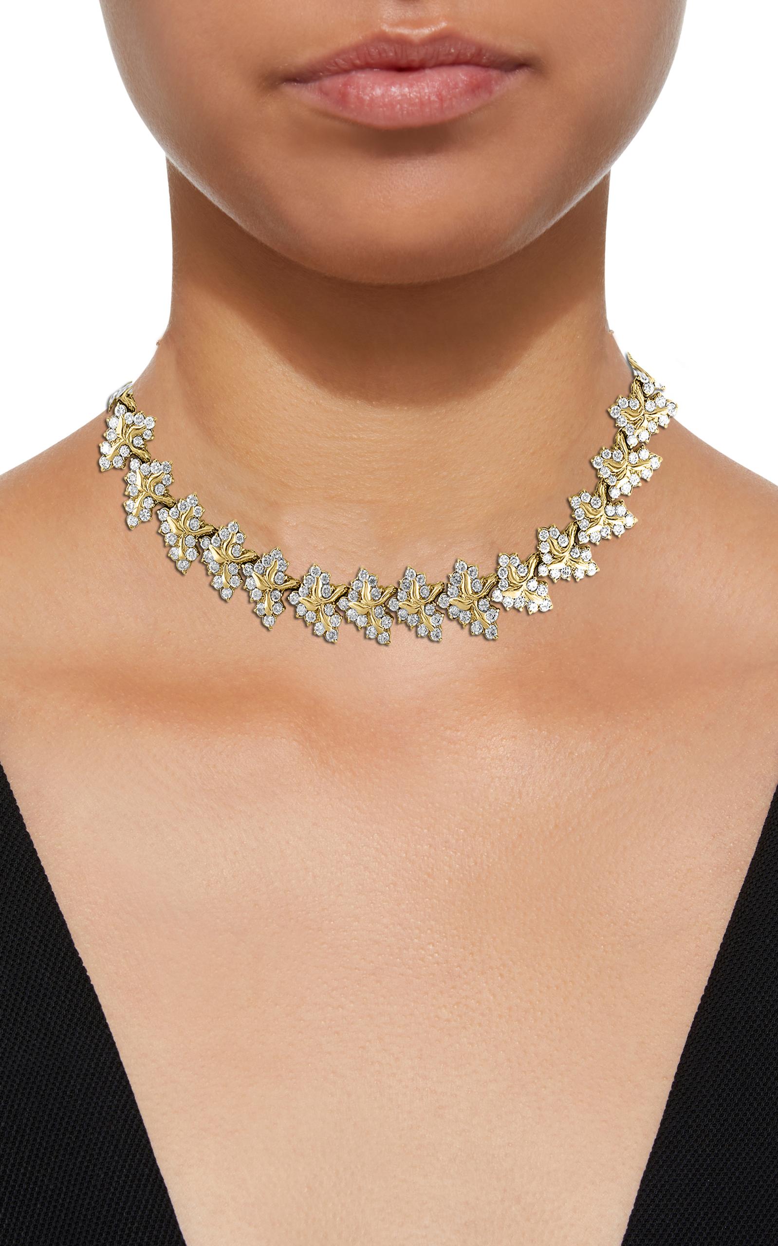 38 Carat Diamond Necklace and Bracelet 180 Grams 14 Karat Gold Bridal Suite For Sale 2